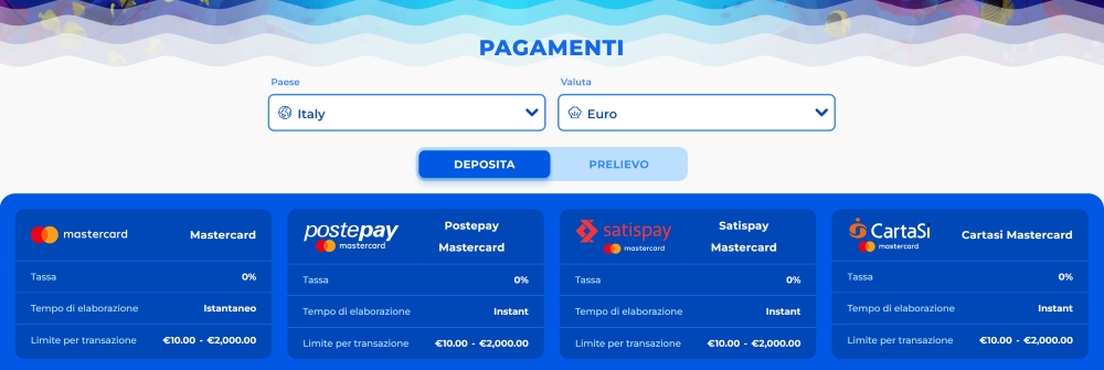 Posido casino Depositi